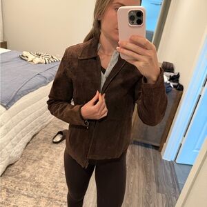Brown Genuine Suede Women's Jacket